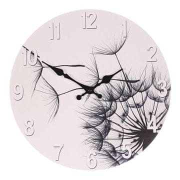 Autronic Zidni sat Wall clock - dandelion, MDF, black and white, 34 cm (HA1683)