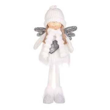 Autronic Ukras Angel with a heart - fabric figurine, white color (ZM1379)