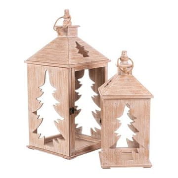 Autronic Fenjer Wooden lantern - conifer pattern, price for a set of 2 pieces (DA220)