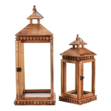 Autronic Fenjer Wooden lantern - four-sided, price for a set of 2 pieces (DA211 BR)