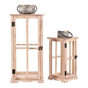 Autronic Fenjer Wooden lantern - four-sided, price for a set of 2 pieces (DA210)