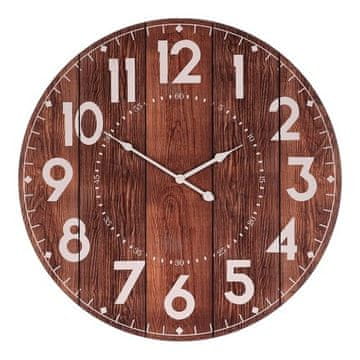 Autronic Zidni sat Wall clock - diameter 58 cm, brown, MDF, wood imitation (HA1663)
