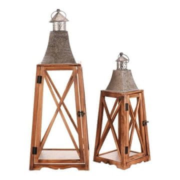 Autronic Fenjer Wooden lantern - four-sided, price for a set of 2 pieces (DA207)