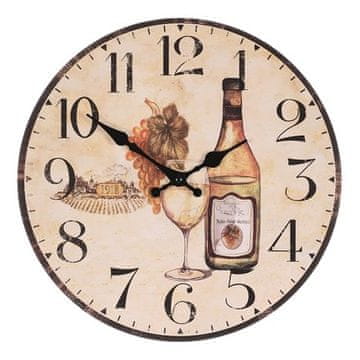 Autronic Zidni sat Wall clock - diameter 34 cm, MDF, white wine (HA1657)