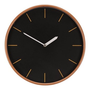 Autronic Zidni sat Wall clock - diameter 32 cm, MDF and wooden frame, black (HA1802)