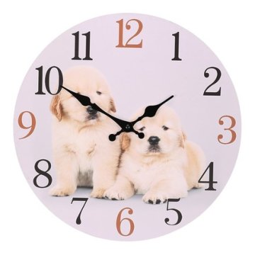 Autronic Zidni sat Wall clock - diameter 34 cm, MDF, puppy motif (HA1803)