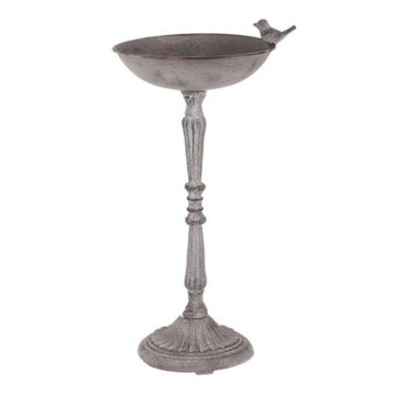 Autronic Hranilica/pojilica Bird feeder - metal stand, with bird, gray color (UM0951 GREY)