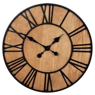 Autronic Zidni sat Wall clock - diameter 60 cm, metal and MDF with ash veneer (FA23-020)
