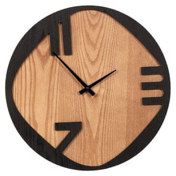 Autronic Zidni sat Wall clock - diameter 45 cm, metal and MDF with ash veneer (FA23-013)