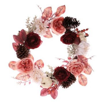 Autronic Vijenac Artificial wreath - diameter 50 cm, flowers, pine cones, berries and leaves (NL0219)