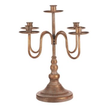 Autronic Svijećnjak Metal candlestick - 5 arms, for conical candles, gold (FUP559)