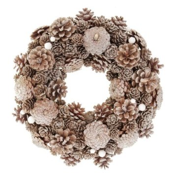 Autronic Vijenac Decorated wreath - diameter 34 cm, with pine cones, brown (PRZ3358)