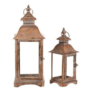 Autronic Fenjer Four-sided lantern - metal, gold, price for a set of 2 pieces (FUP533)