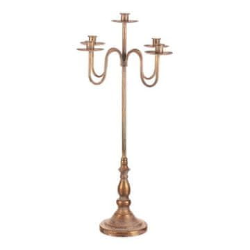Autronic Svijećnjak Metal candlestick - 5 arms, for conical candles, gold (FUP558)