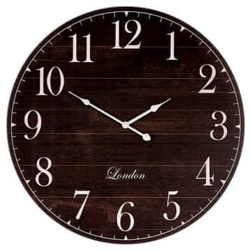 Autronic Zidni sat Wall clock - diameter 58 cm, MDF, dark brown, veneer imitation (HA1735)