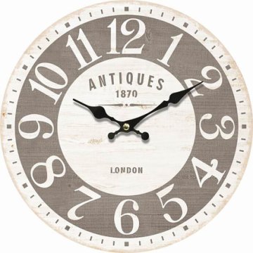 Autronic Zidni sat Wall clock - diameter 34 cm, MDF, antique, beige-white (HA1717)