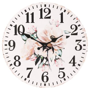 Autronic Zidni sat Wall clock - diameter 34 cm, MDF, floral motif (HA1728)