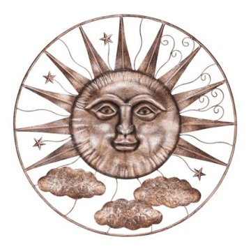 Autronic Zidna dekoracija Sun with clouds - metal wall decoration, copper (FH2253)