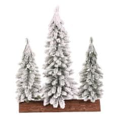 Autronic Božićni ukrasi Spruce on a log - trio, mini, 34 cm, green, snowy (VAN219)
