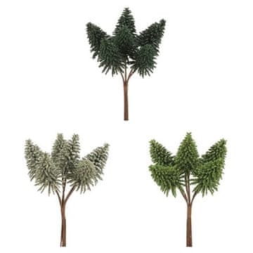 Autronic Ukras Mini Christmas Tree - artificial decoration, mix of 3 types, price per pack (54 pcs) (PRA024)