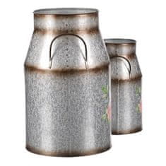 Autronic Metalna vaza Metal vase, set of 2. Design with roses. (OK6387)