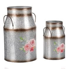 Autronic Metalna vaza Metal vase, set of 2. Design with roses. (OK6387)