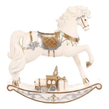 Autronic Ukras Rocking horse - polyresin, with gift, cream-gold (AL1718-L)