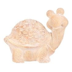 Autronic Vrtni ukrasi Turtle - magnesium, larger, flower pattern, wood imitation (SM507-L)