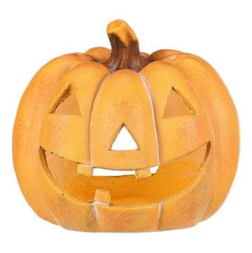 Autronic Bundeva Round pumpkin with face - magnesium, candlestick, large, yellow (MT646 YEL)