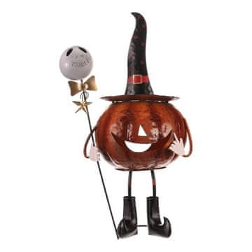 Autronic Bundeva Spooky pumpkin on legs - metal decoration, orange (KOC518)