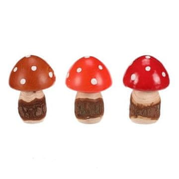 Autronic Ukras Mushroom - fly agaric, artificial, mix of 3 colors, price per pack (12 pcs) (PRA022)