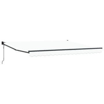 Vidaxl Skrovita tenda Bijelo 400 × 300 cm Poliester i aluminij