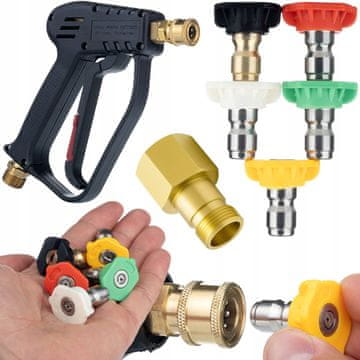 Rosfix Mlaznica Set Za Visokotlačni Čistač – 5 Kutova | Kompatibilno S Kärcher HD/HDS | Adapter Easy!Lock M22