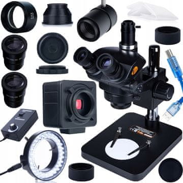 Rosfix Mikroskop Trinokularni Rosfix Capella PRO Mscp-T-Ps1-B – Zoom 7-45X | Osvjetljenje LED 56X | Kamera 5Mp