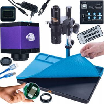 Rosfix Set Mikroskop Rosfix Earth PRO Mcep-0.5X + Kamera Tucana PRO Kmtp-Hdmi-Usbi – Visoka Rezolucija | Silikonska Podloga 380X260MM
