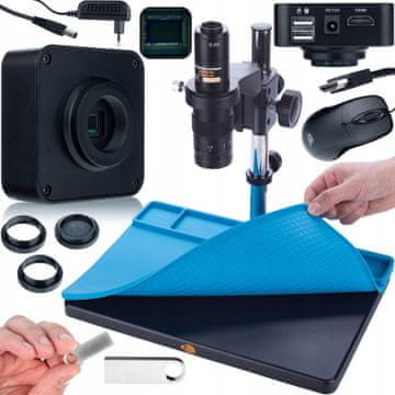 Rosfix Set Mikroskop Earth PRO Mcep-0.5X, Mikroskopska Kamera Gemini PRO 16Mp, Silikonska Podloga 380X260MM | Visoka Optika, Hdmi, C-Mount