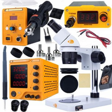 Rosfix Set Binokularni Mikroskop Ganimedes S Msgs-B-Ps1 I Servisna Stanica Protech Trio V1 – Visoka Optika, 20-80X Zoom, 32V 10A Napajanje, 700W Hot-Air Stanica