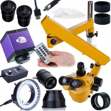 Rosfix Neptune PRO Msnp-T-Wdms3-O Mikroskopska Glava Trinokularna Na Rukohvatu – 7–45X Povećanje, Panasonic Hdmi Kamera, LED Rasvjeta 56X | Profesionalni Servisni Set