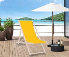 Platinet PSW zložljiv ležalnik, lesen, rumen