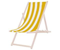 Platinet PSW sklopiva ležaljka, drvena, žuto-bijela
