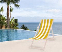 Platinet PSW sklopiva ležaljka, drvena, žuto-bijela