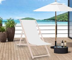 Platinet PSW sklopiva ležaljka, drvena, bijela