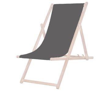 Platinet PSW sklopiva ležaljka, drvena, tamno siva