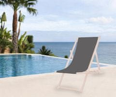 Platinet PSW sklopiva ležaljka, drvena, tamno siva