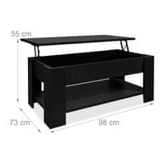 Northix Sklopivi stolić za kavu s podesivom pločom i policom za pohranu