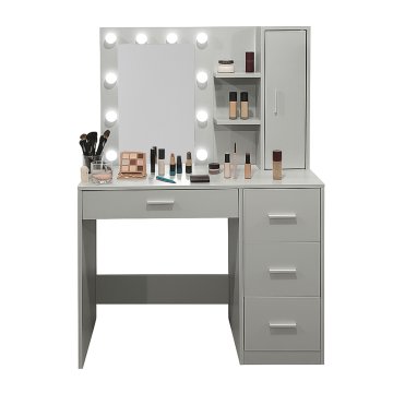 Aga Toaletni stolić s ogledalom i osvjetljenjem Mat bijeli