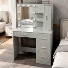 Aga Toaletni stolić s ogledalom i osvjetljenjem Mat bijeli