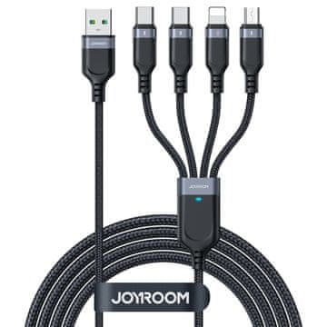 Joyroom S-A18 kabel USB - 2x USB-C / Lightning / micro USB 3.5A 1.2m, crni