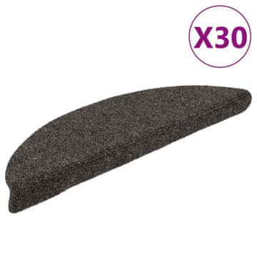 Vidaxl Samoljepljive prostirke za stepenice 30 kom. antracit 56x17x3 cm