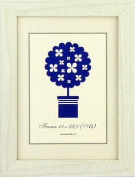 Karako Okvir za fotografiju 20x30 cm, drvo - MDF, stolni, zidni, 70 bijela A4